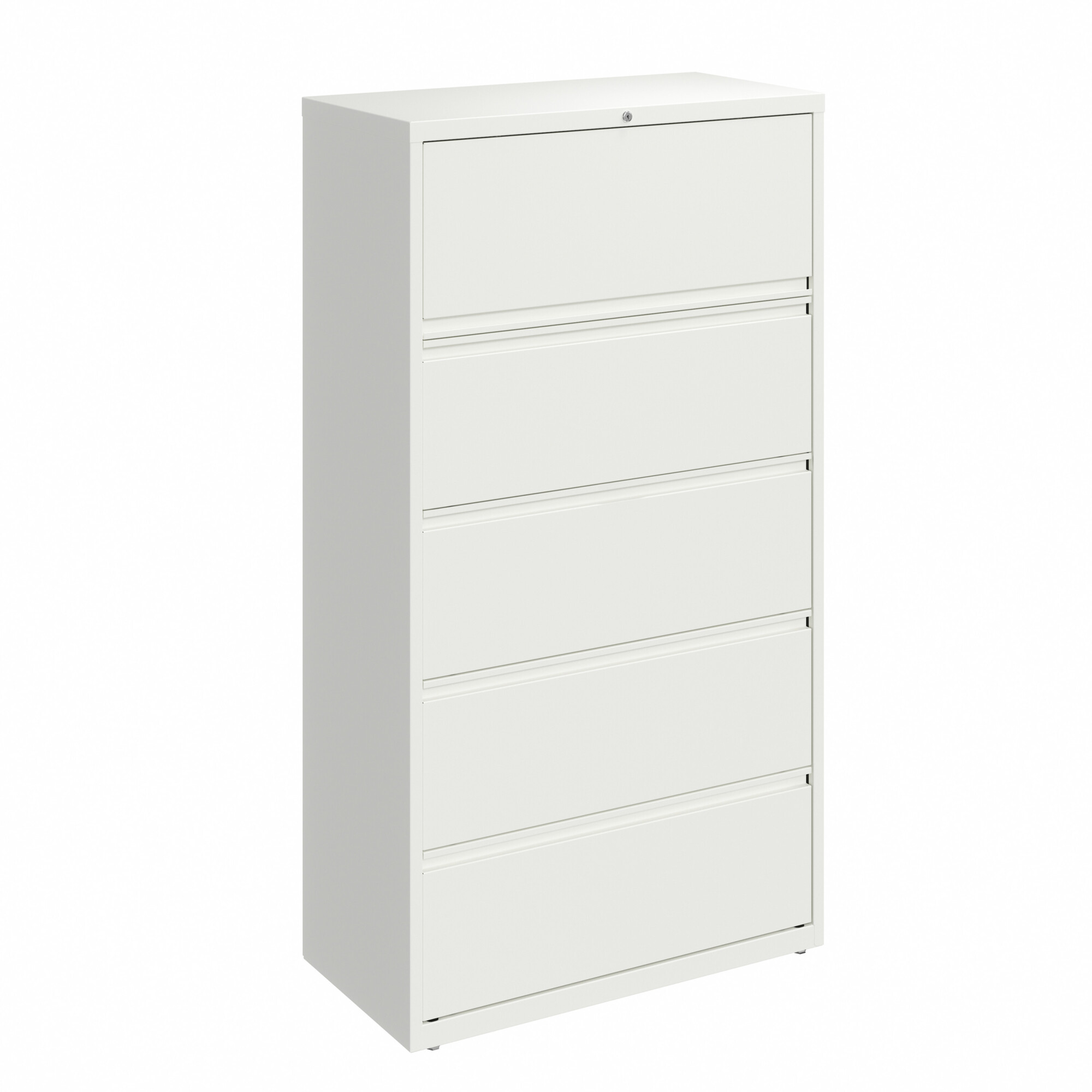 Hirsh Industries, 5 Drawer Lateral File Cabinet, Width 36 in, Depth 18.625 in, Height 67.625 in, Model# 23703